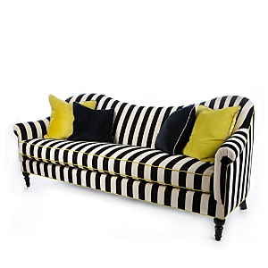 Mackenzie-childs Marquee Chenille Stripe Sofa In Black