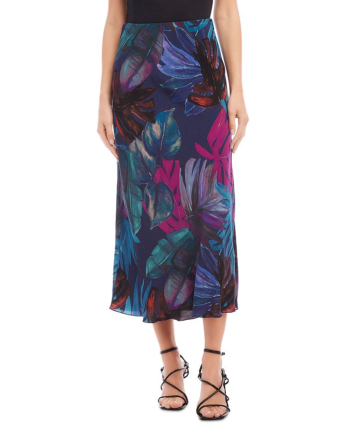 Karen Kane Printed Bias Cut Midi Skirt | Bloomingdale's