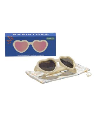 Sweet Cream Heart Rose Gold Polarized Mirrored Lens Sunglasses