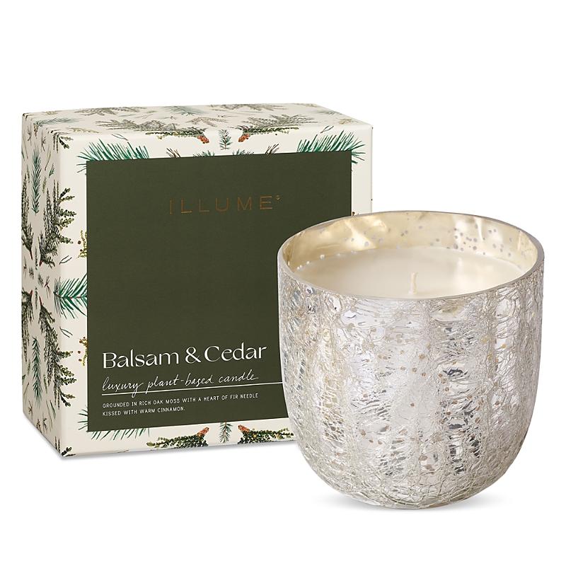 illume balsam & cedar large boxed candle, 21.5 oz.