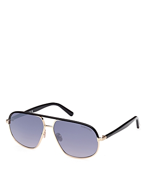 Tom Ford Maxwell Pilot Sunglasses, 59mm In Black/blue Solid