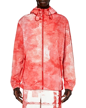 Diesel Warrett Zip Front Hooded Jacket In Formula Red