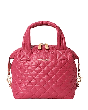 Mz Wallace Medium Sutton Deluxe Tote In Dahlia/light Gold