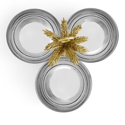 Palm Triple Bowl Server