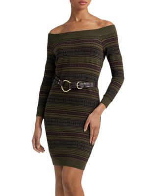 slim fit dress slacks Fitted Off-The-Shoulder Sweater Verdant Green / S