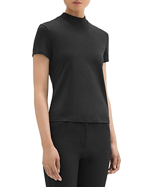 Theory Tiny Turtleneck Tee In Organic Cotton In Black
