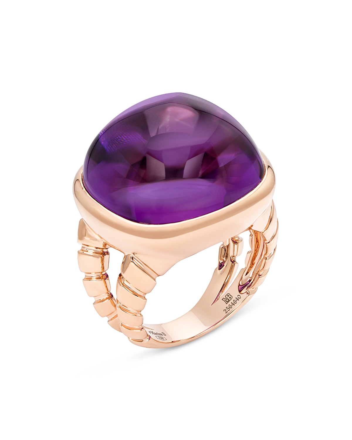 Marina B 18K Yellow Gold Tigella Amethyst Statement Ring in Purple/Gold