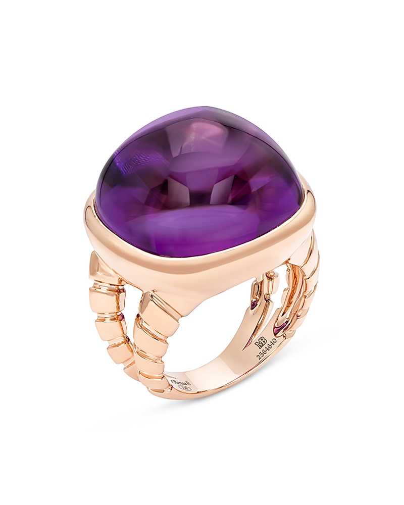 Marina B 18k Yellow Gold Tigella Amethyst Statement Ring In Purple/gold