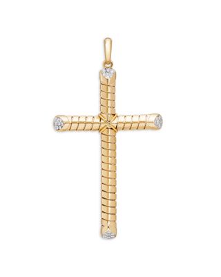 Marina B - 18K Yellow Gold Trisolina Diamond Cross Pendant