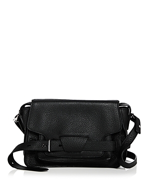 Shop Proenza Schouler Beacon Medium Leather Crossbody Bag In Black/silver