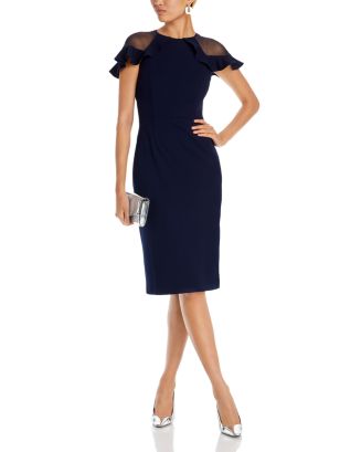 Eliza j ruffle sleeve sheath dress best sale