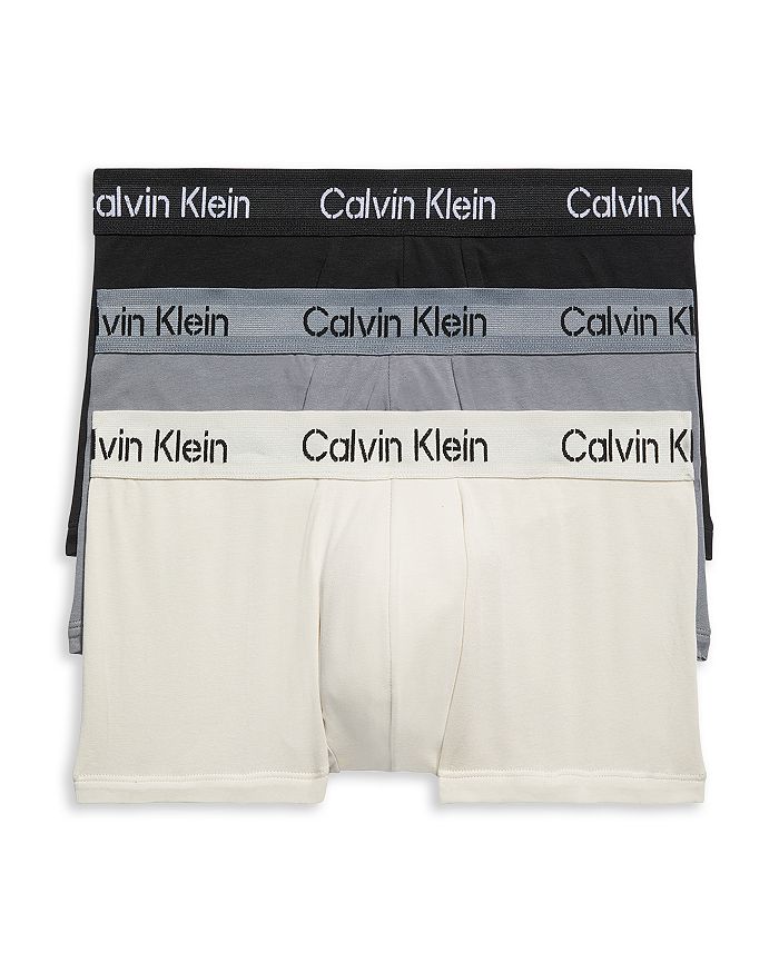 Calvin Klein Cotton Stretch Low Rise Stencil Logo Waistband Trunks