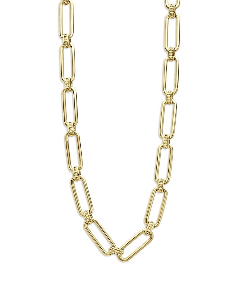 Lagos Signature Caviar Smooth Link Toggle Bracelet In Gold