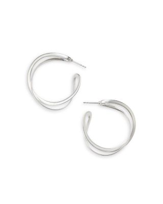 Sterling Silver Infinity Medium Hoop Earrings