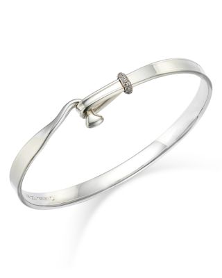 Georg Jensen - Sterling Silver Torun Diamond Bangle Bracelet