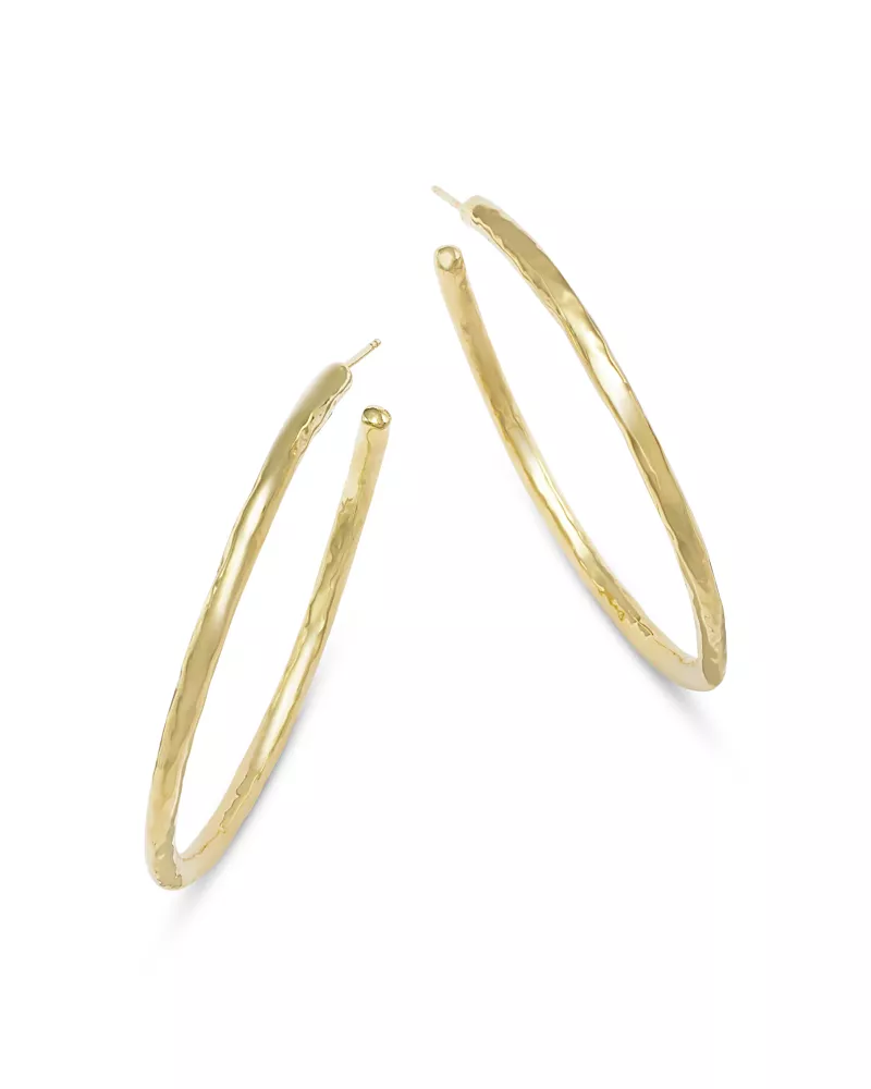 Ippolita 18K Yellow Gold Classico Hammered Large Hoop Earrings