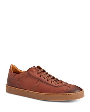 Shop Bruno Magli Men's Bono Lace Up Sneakers In Cognac