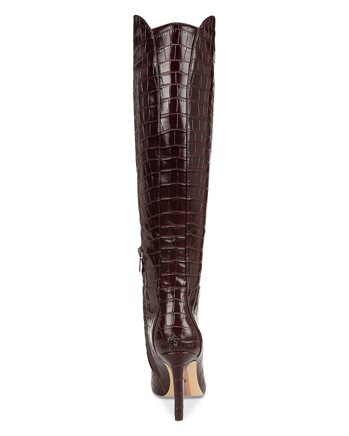 Shop Sam Edelman Women's Shauna Almond Toe High Heel Tall Boots In Port Wine