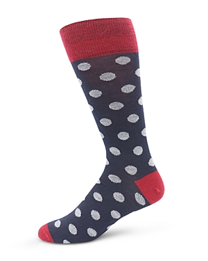 The Men's Store At Bloomingdale's Cotton Blend Contrast Dots Socks - 100% Exclusive In Fire Red