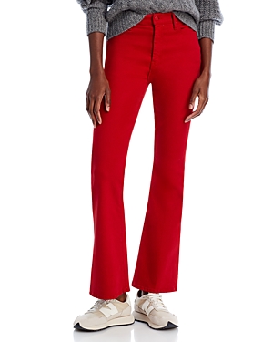 Mother High Rise Flare Weekender Jeans in Haute Red