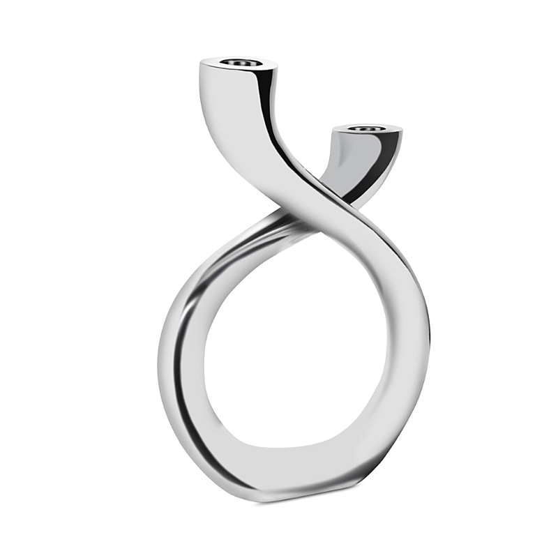Nambe Tango Candle Holder, 9" In Silver