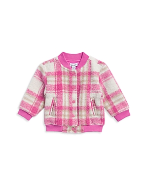 Splendid Girls' Flannel Bomber Jacket - Baby In Hot Pink