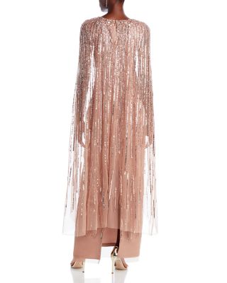 Beaded Cape Gown