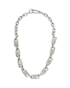 Shop Allsaints Zipper Collar Necklace, 17 In Silver