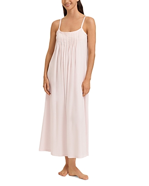Hanro Juliet Pleated Gown In Pink Mauve