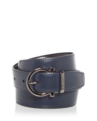 ベルト Salvatore Ferragamo Reversible Embossed Blue Leather Belt FERRAGAMO Men's Gancini Buckle Reversible Leather Belt