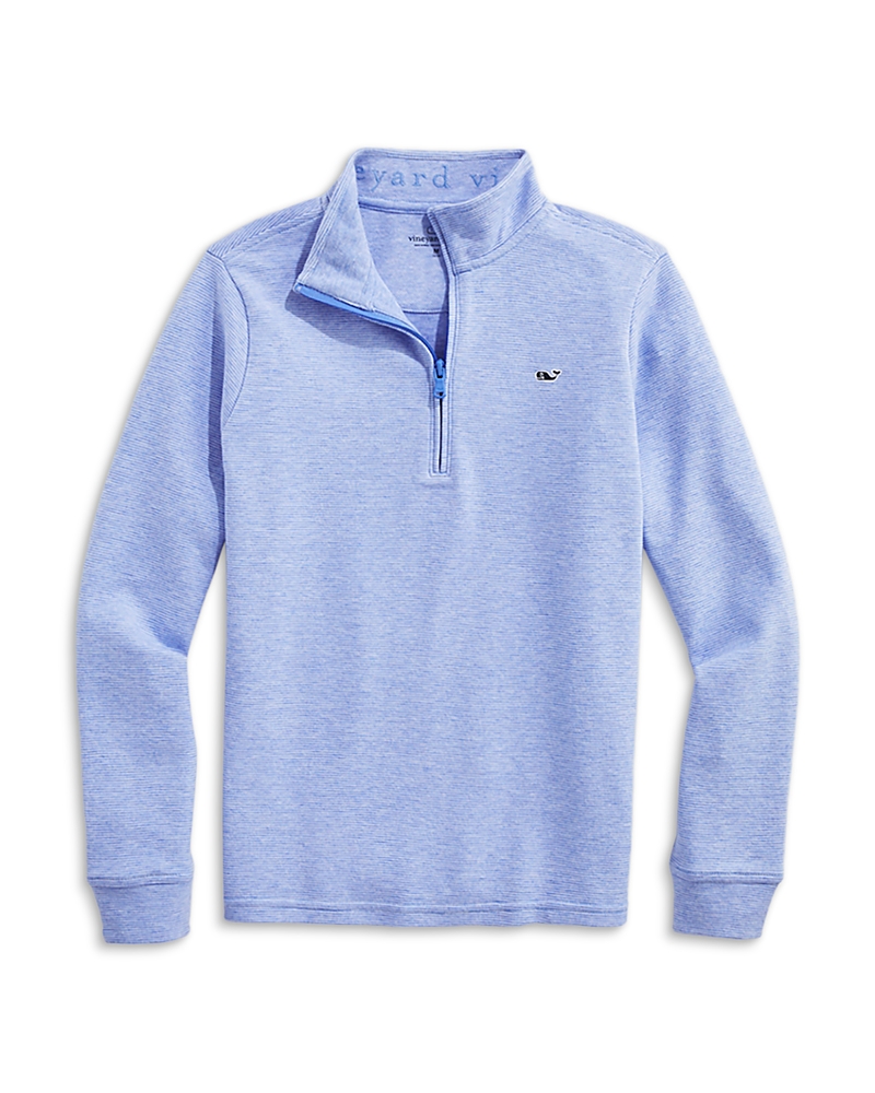 Vineyard Vines Boys' Saltwater Stripe Quarter Zip Mock Neck Sweatshirt - Little Kid, Big Kid Vineyard Vines Boys' Saltwater Stripe Quarter Zip Mock Neck Sweatshirt - Little Kid, Big Kid