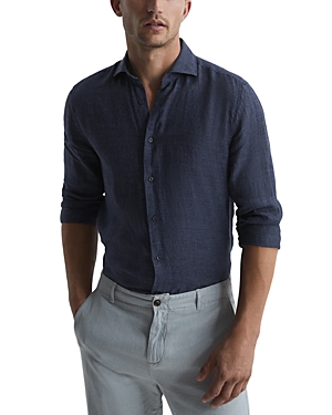 REISS RUBAN LONG SLEEVE LINEN SHIRT