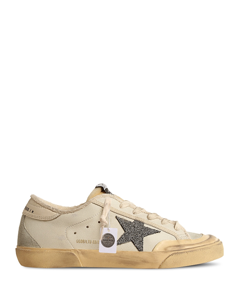 GOLDEN GOOSE WOMEN'S SUPER-STAR PENSTAR SWAROVSKI CRYSTAL LOW TOP SNEAKERS