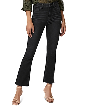Shop Paige Claudine High Rise Ankle Flare Jeans In Black Lotus