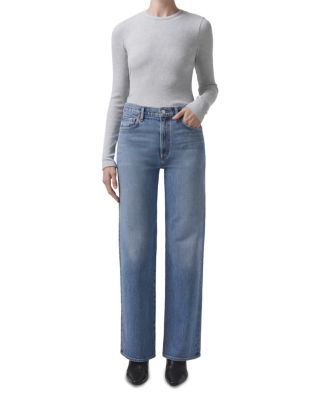 Harper Mid Rise Wide Leg Jeans in Flash