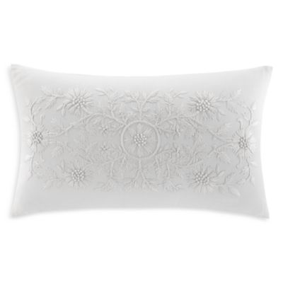 Floral Embroidery Decorative Pillow, 14&amp;quot; x 24&amp;quot; - Exclusive