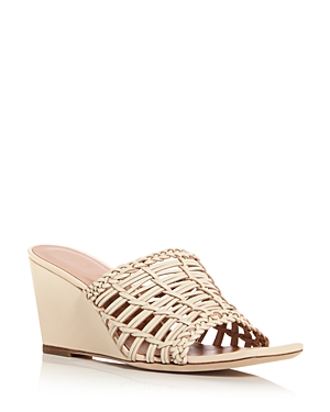 Staud Blair Wonven-design Wedge Sandals In Cream