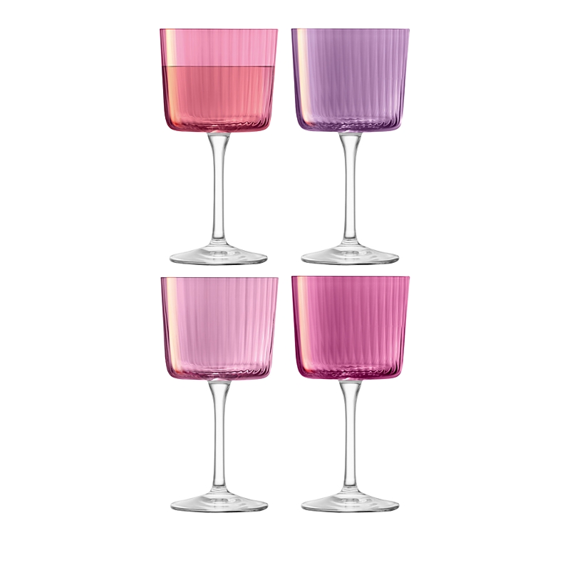 Lsa Gems Wine Glasses, Set Of 4 In Garnet