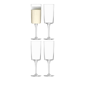 Lsa Gio Champagne Flute, Set Of 4 In Transparent