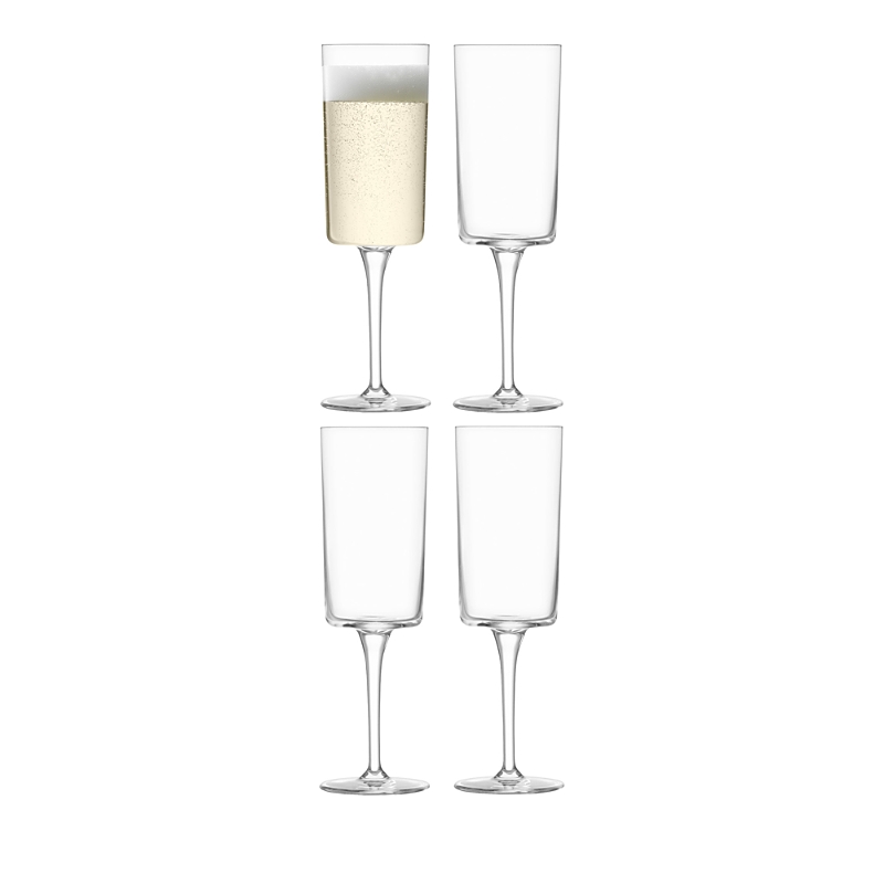 Lsa Gio Champagne Flute, Set Of 4 In Clear