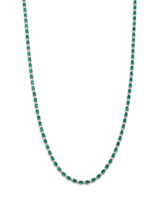 Bloomingdale's Fine Collection - Emerald & Diamond Necklace in 14K White Gold, 17"