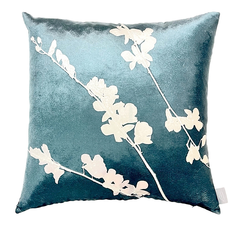 Aviva Stanoff Orchid Malachite Signature Velvet Collection Pillow, 20 x 20