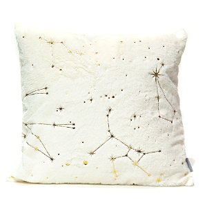 Aviva Stanoff Zodiac Faux Fur Decorative Pillow, 20 X 20 In Ivoir/gold