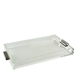 Tizo Clear Tray with Silver Handles