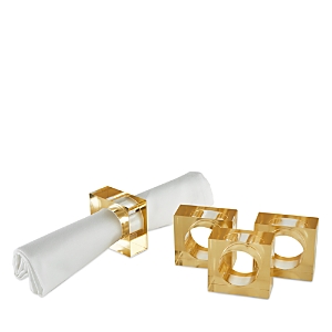 Shop Tizo Lucite Napkin Rings, Set Of 4 In Gold
