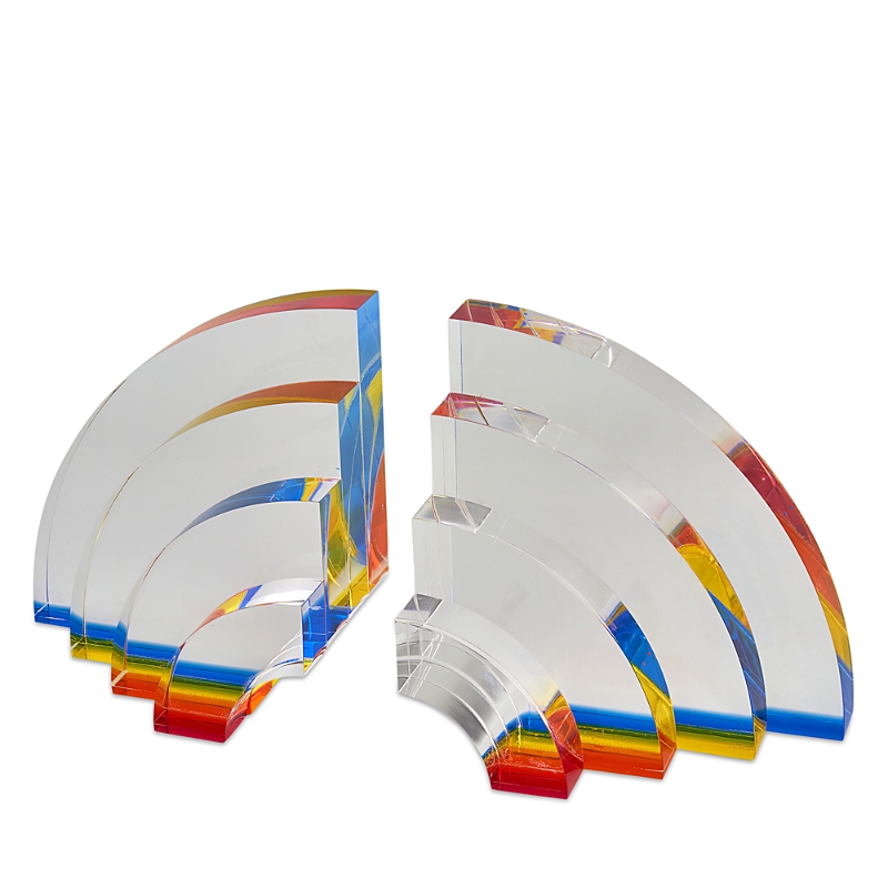 Tizo Rainbow Lucite Bookend Pair