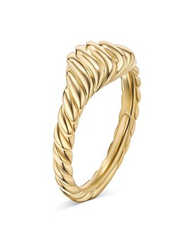 David Yurman - Sculpted Cable Micro Pinky Ring in 18K Yellow Gold