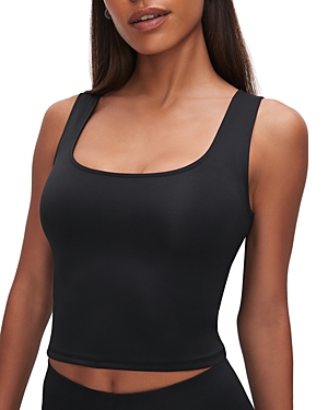 Shop Good American Scuba Scoop Neck Tank In Black001