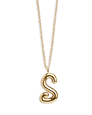 Baublebar Bubble Initial Necklace in Gold S