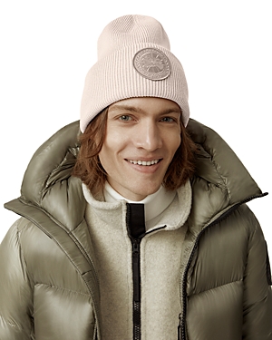 Shop Canada Goose Arctic Disc Rib Knit Wool Toque In Lucent Rose